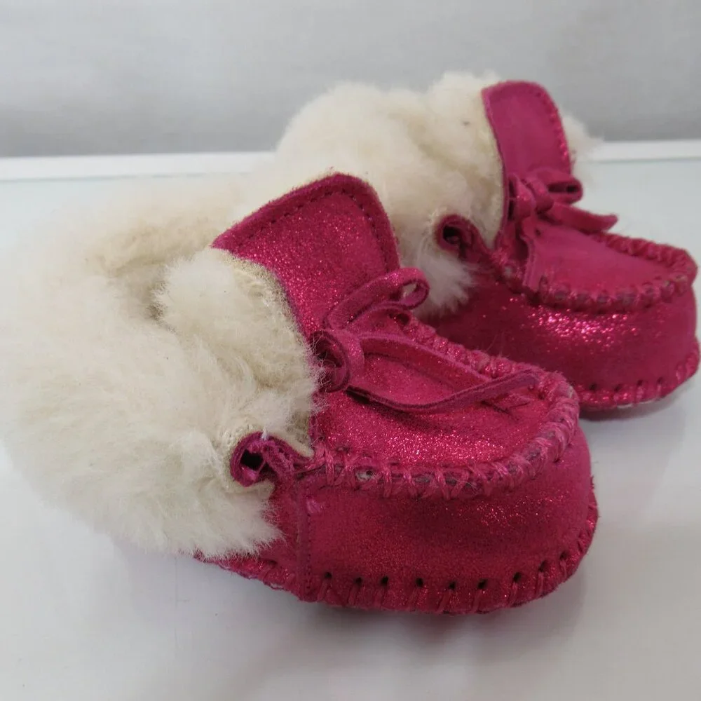 Tucker & Tate Wool Lined Baby Moccasins, Pink  Size S